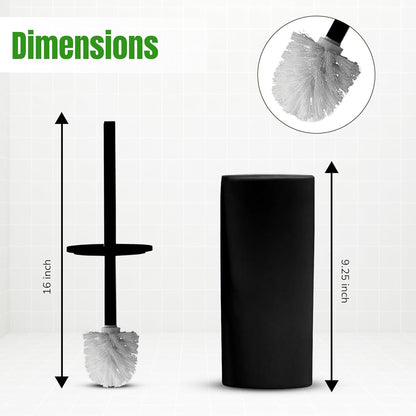 Bath Elements Set Toilet Bowl Brush for Bathroom with Holder | Modern Chic Designs Toilet Cleaner with Hidden Brush