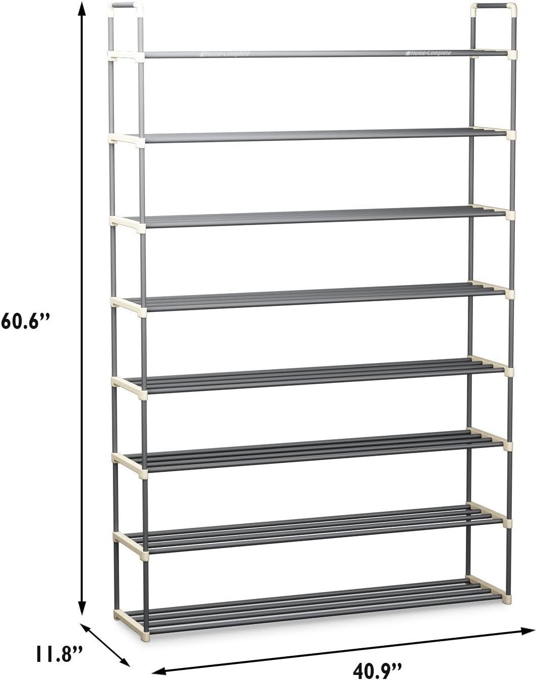 8-Tier Closet, 40 Home-Complete Shoe Rack - Shoe Organizer for Bathroom, Entryway - Shelf Holds Pairs Sneakers, Heels