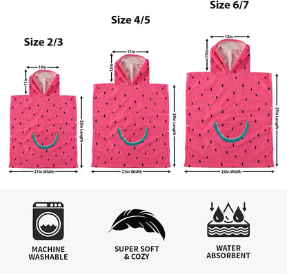 Wippette 6-7) 27.00/inch 26.00/inch Boys and Girls Absorbent Hooded Beach Towel Pullover Character Microfiber Bath