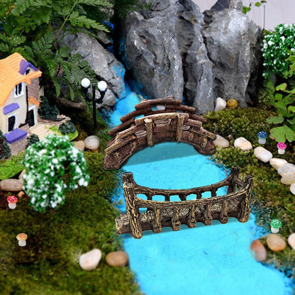 OrgMemory Miniature Bridge, Miniature Garden Accessories Set, DIY Landscape Bridge, Outdoor Fairy Garden Miniatures, Terrariums, Model Train Scenes