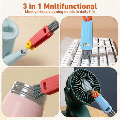Acellegic 20 Pack 3-in-1 Cup Lid & Gap Cleaning Brush Bulk, Multifunctional Bottle Cleaning Brush Set for Cup Lid, Gap and Corner Brushes, Home Kitchen Clean Brushes Tools