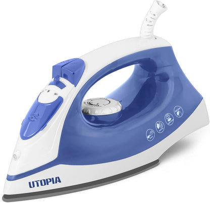 Utopia Home Steam Iron - 1200W Non-Stick Soleplate Clothes Iron | 2.3m Cord, Adjustable Thermostat & Safety Features