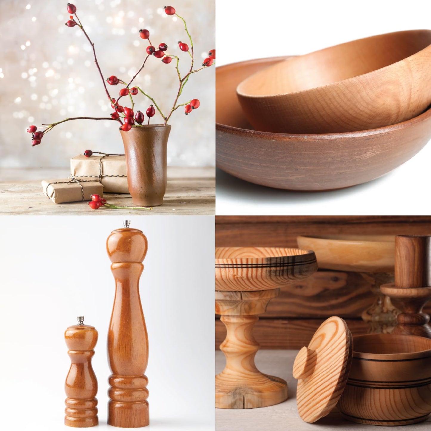 POWERTEC 3 Pcs Carbide Lathe Tools for Woodturning, Wood Lathe Tools with Flat Edge Square, Round and Diamond, T15 Star Key Wrench, Lathe Tools with Replaceable Blade (71825)