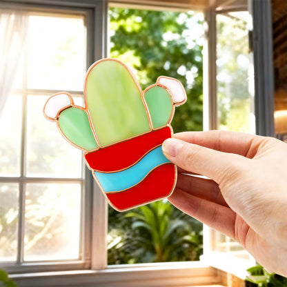 LemonRoad 2 Sets Unfinished Succulents Pre Cut Stained Glass DIY Stained Glass Craft Kit with Solder Wire, Gel Flux, Flux Brush for Adult Make Your Own Beautiful Art Handcrafts for Home Decor