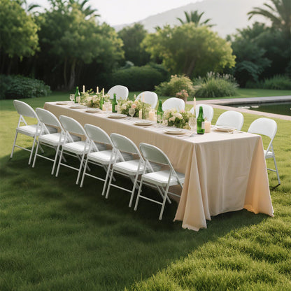 LING RONG 12 Pack White Folding Chairs with Padded Cushion and Back, Portable Stackable Commercial Metal Foldable Chairs with Steel Frame for Home Events Office Wedding Party