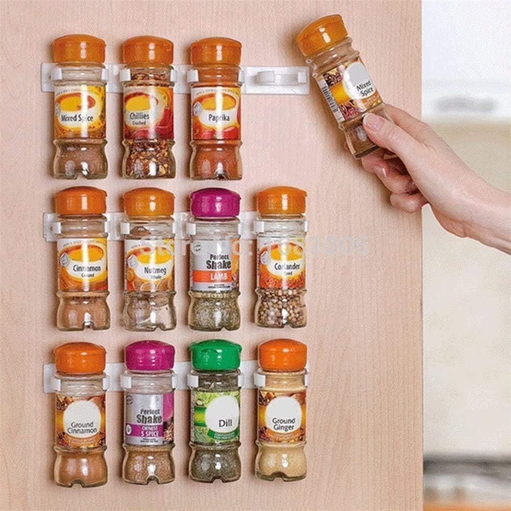 TOPINCN Kitchen Spice Clip, Wall Mounted Seasoning Bottles Holder, 4 Piece Storage Cabinet Door Clips