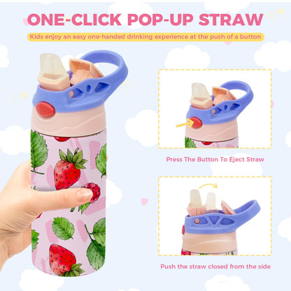Lilsofee 6 Pack 12 OZ Sublimation Straw Sippy Cup Blank Tumblers Double Wall Vacuum Insulated Mixed Color Thermoses Stainless Steel Water Bottles for School