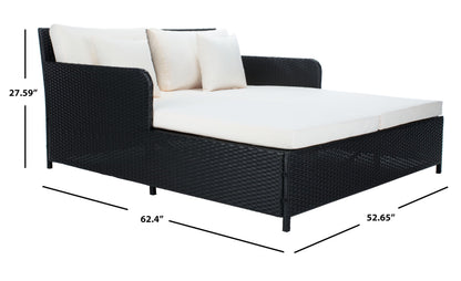 Safavieh PAT7500A Outdoor Collection Cadeo Black and White Cushion Daybed