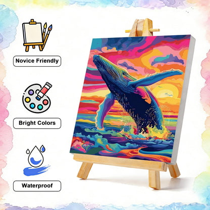TBAIRO 4 Pack Framed Paint by Numbers Kit for Adults Beginner Animals DIY Painting Kits for Adults Ocean Easy Adult Paint by Number Kits on Canvas for Wall Art Decor 8x12 Inch