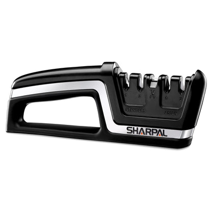 SHARPAL 104N 5-in-1 Professional Knife & Scissors Sharpener, Sharpening Tool for Straight & Serrated Blades, Repairs & Hones Euro/American & Asian Knives, Fast Scissor Sharpening Mothers Day Gifts