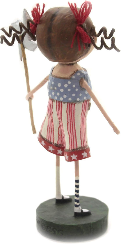 Lori Mitchell American Belle Polyresin Pinwheel, USA Stars and Stripes 12277