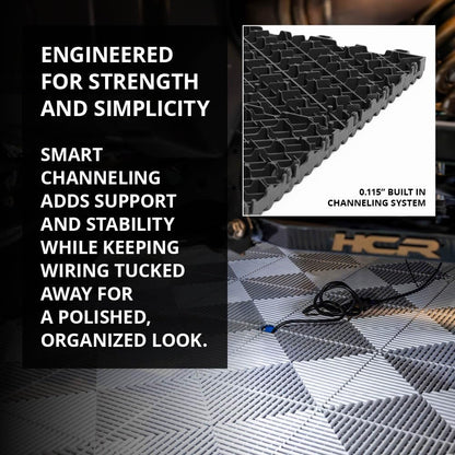 Swisstrax Ribtrax Smooth PRO Interlocking Garage Floor Tiles, 15.75 x 15.75-Inch, Jet Black, 24 Piece Set
