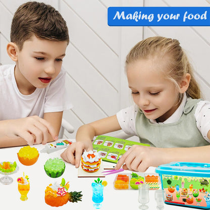 Make Mini Dessert Craft Kit for Kids,DIY Mini Food Toys with Imitation Cream,Create & Display Cream Creations, Art Activities, Great Gifts for Girls,Ages 8+