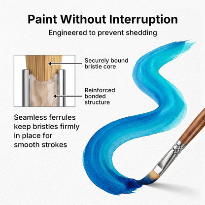 Nicpro 30pcs Paint Brush Set, Professional Paintbrushes with Paint Spatula and Cloth Roll, Craft Paint Brushes for Acrylic Painting, Oil, Watercolor, Gouache, Art Supplies for Artists and Beginners