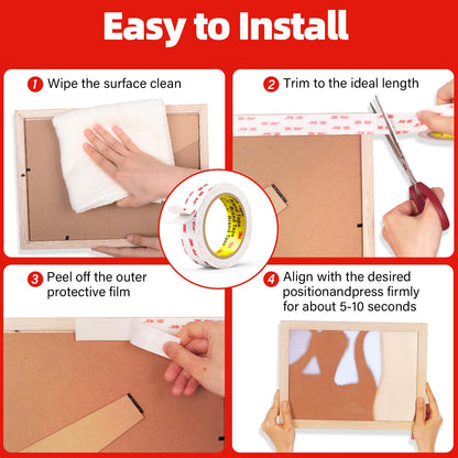 3M Double Sided Tape Heavy Duty2in X 9.85ft, Removable Mounting Tape for Wall, White Sticky Foam Tape, Picture Hanging Strips & Poster Hanger, Waterproof Adhesive Strips, Carpet Tape & Rug Gripper