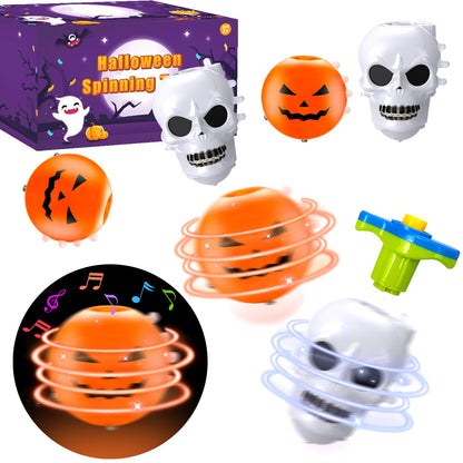Halloween Light Up Spinning Tops Toys Gifts for Toddlers,12 Pack Halloween Basket Goodie Bag Stuffers Fillers for Kids,Halloween Treats Non Candy Party Favors, Birthday Classroom Prizes for Boys Girls