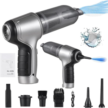 Handheld Car Vacuum Cordless, Mini Vacuum & Air Duster & Hand Pump 3 in 1, Portable Wireless Car Vacuum Cleaner with
