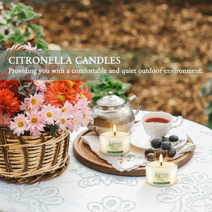 CAKETYCG 40-Pack Citronella Scented Tealight Candles -Outdoor Candles Natural Soy Wax Candle Bulk, Smokeless & Long-Lasting for Yard, Picnic, Camping Outdoor Comfort.