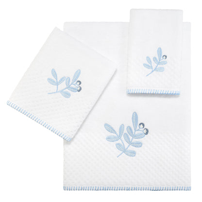 Izod - Fingertip Towels, Soft & Absorbent Embroidered Cotton with Textured Terry Weave, Evergreen Bathroom Decor (Kingsley Collection, 2-Pack)