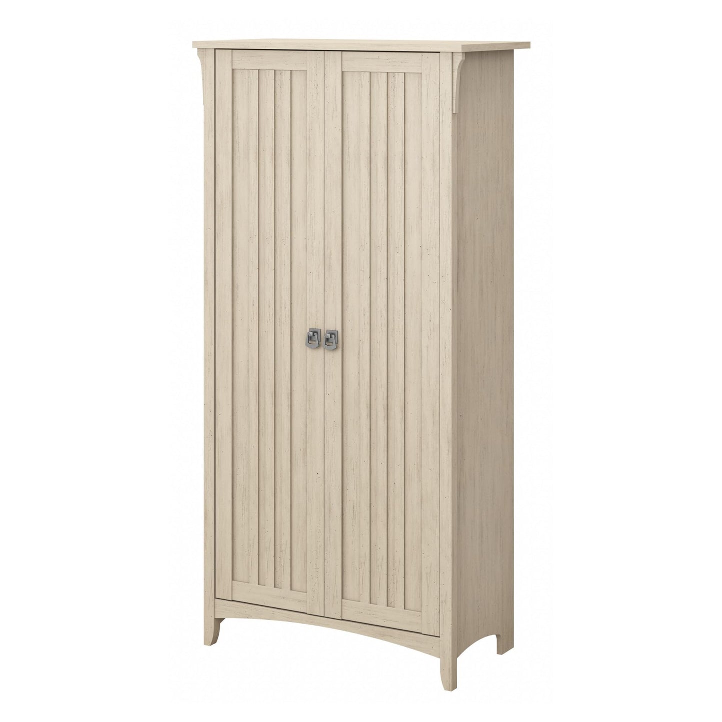 Bush Furniture Salinas Tall Storage Cabinet with Doors in Antique White, Office Storage Unit, Organizer for Home or Workspace, Adjustable Shelving