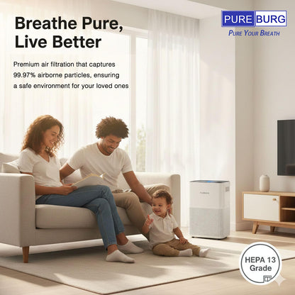 PUREBURG Replacement Filter Compatible with Happi KJ80 My Happi Air Purifier, H13 True HEPA and Activated Carbon Multi-Layer Filtration, Pack of 2