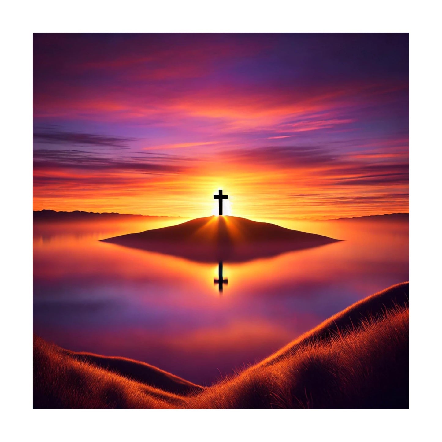 Modern Merch Jesus Diamond Art for Adults Sunset Cross Christian 5D Diamond Painting Kit for Adults Landscape, DIY Jesus Wall Art Cross Stitch Kits Gem Art, Round Drill 12x16 Religious Gifts for Women