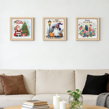 DIY Diamond Art Painting Pearl Creative Pattern 5D Seasonal Holiday Calendar 2026 Healing Home Photo Frame Set Tools-9PCS Festivals