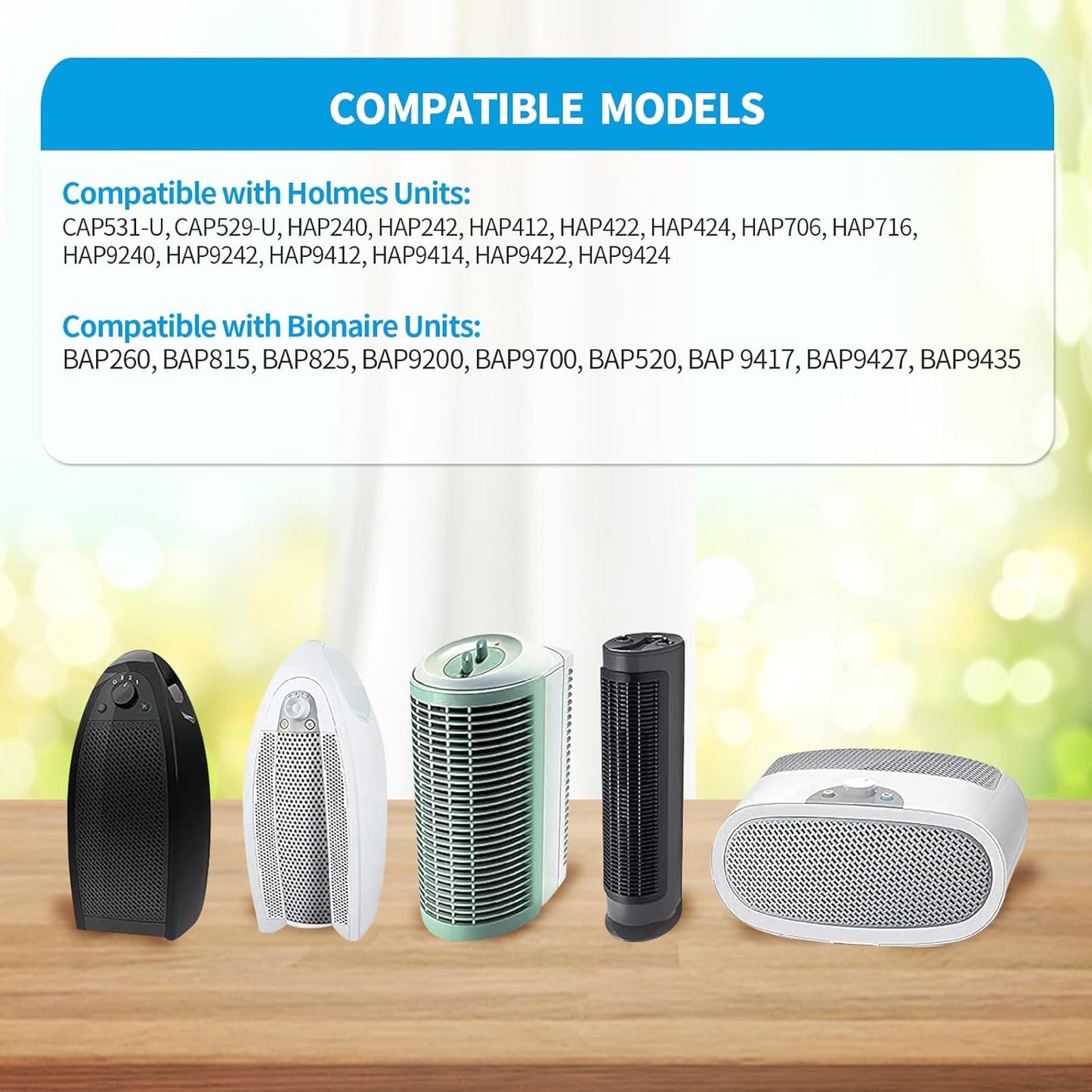 DerBlue Replacement True HE-PA Filter Compatible with Holmes AER1 Series, 4pcs Filters & 8pcs Pre Filters #