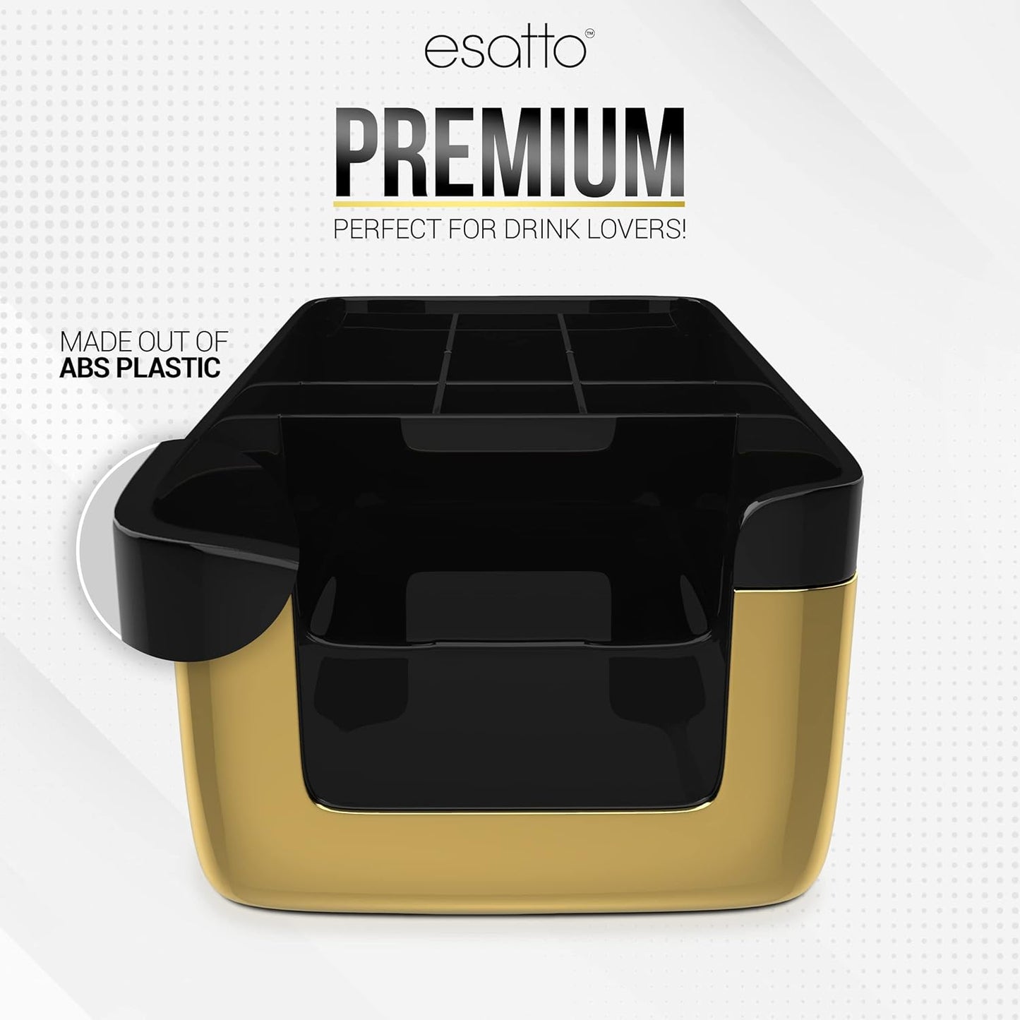 12 12 Esatto Professional Bar Products Premium Bar Caddy (Gold), Used to Easily Organize Bar Items and Workspace