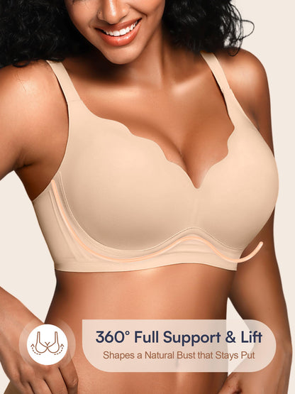 Wireless Jelly Bras for Women No Underwire with Support - S-2XL Seamless Bralettes Everyday Comfort Tshirt Padded Bra