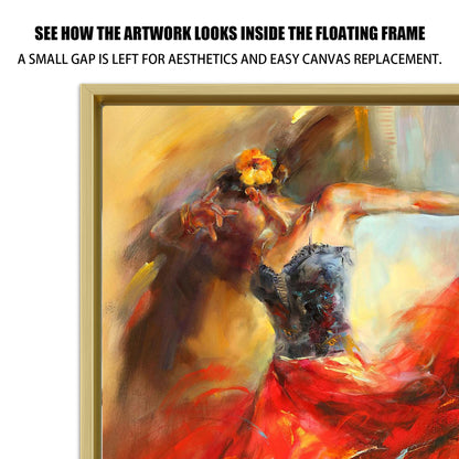 Canvas Floater Frame for Finished Canvas Art, 1.25" Deep Floating Shadow Gap Design, Floating Frame for Canvas Art, Modern Gallery Style Wall Decor, Hardware Included (Champagne Gold, 11x14)