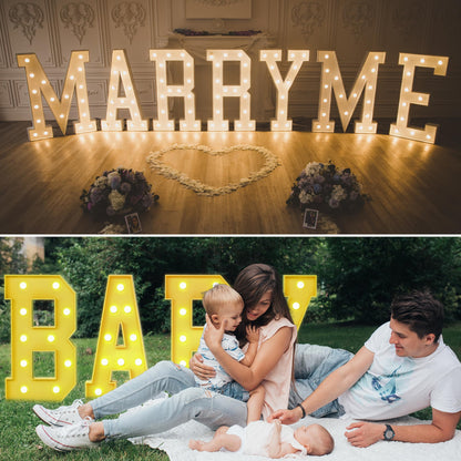 Foaky 3FT Large Marquee Light Up Letters,Gaint Light up letters for Party Decor, Anniversary Decoration,Big Marquee Letters for Birthday,Pre-Cut Foam Board Kit (R,3FT)
