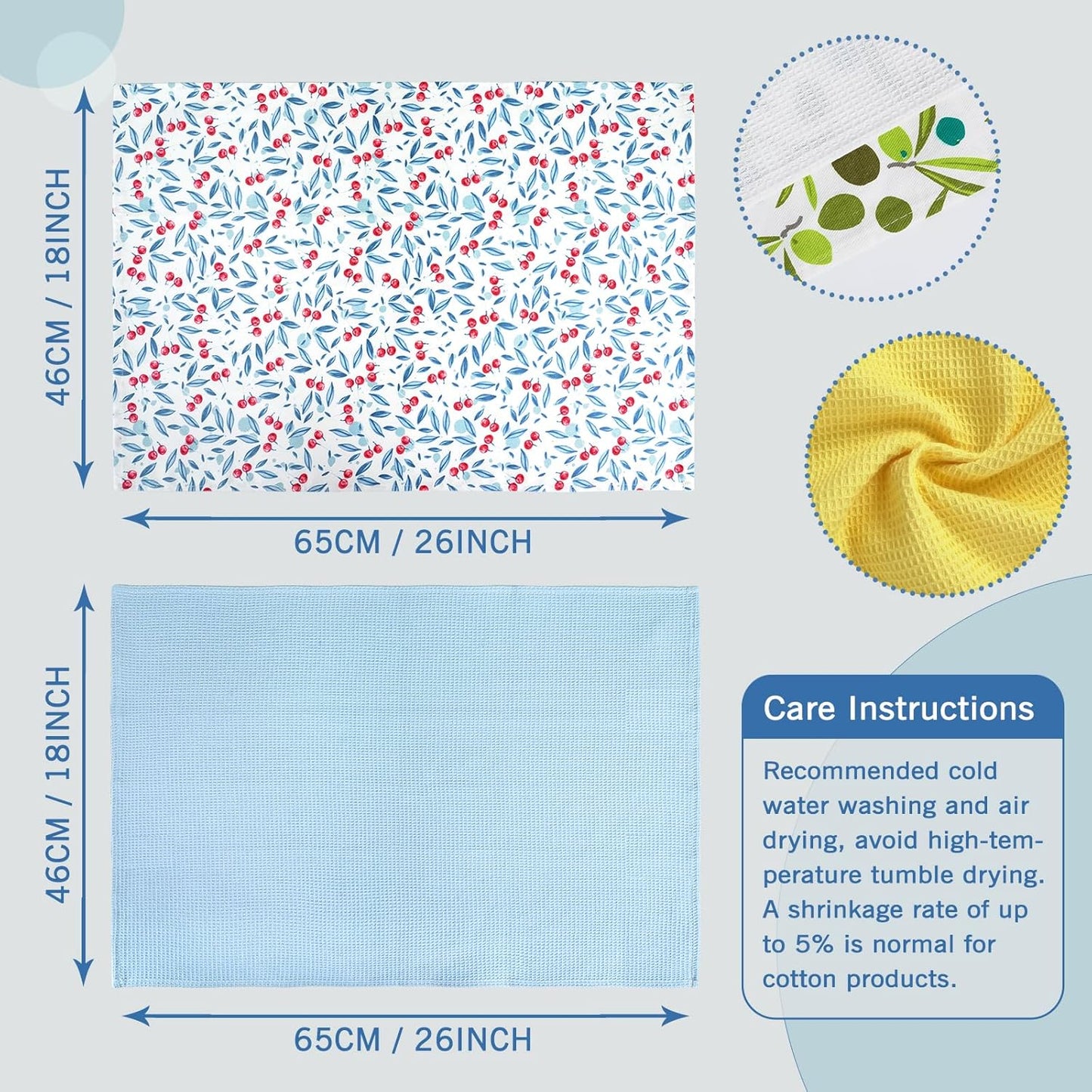 Kitchen Towel Set: 4 Pcs 18x26 Soft Absorbent 100% Cotton Dishcloths for Kitchen Drying, Quick Dry Bar Towel (Olive)