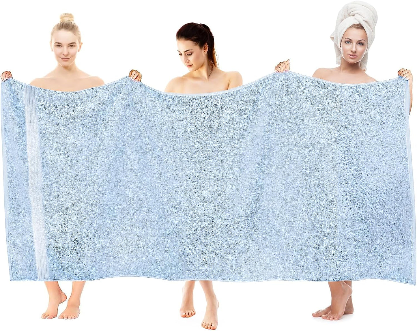 COZYART 35x70 650GSM Light Blue Oversized Bath Sheet for Bathroom Cotton Body Shower Towel Soft Absorbent Durable Extra