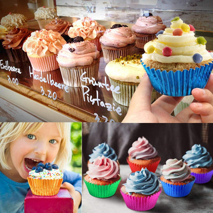Foil Cupcake Liners, Standard Size Rainbow Baking Cups, 500 Pieces for Weddings, Birthdays, Baby Showers