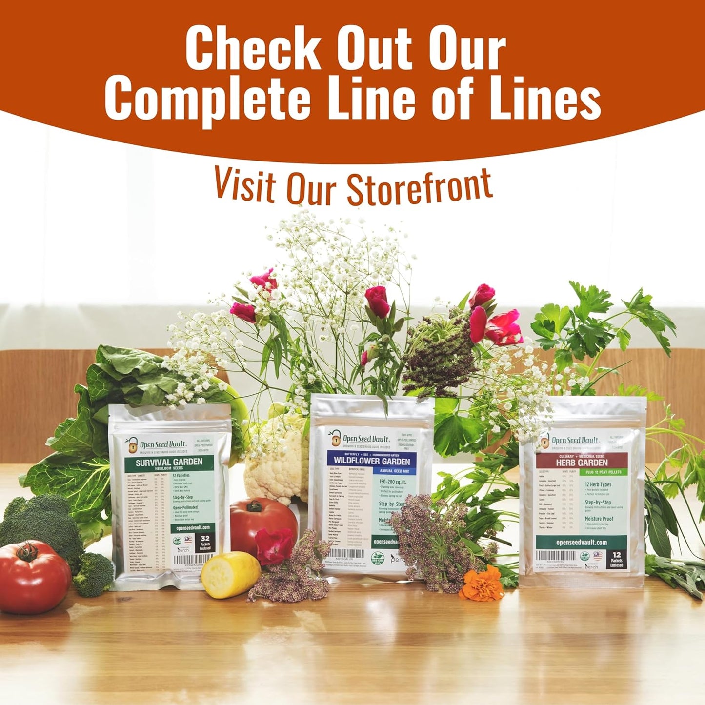 |15,000 18 2026 Open Seed Vault Heirloom Seeds | Seed Types | Survival Seeds | Season | Non GMO Vegetable and Fruit