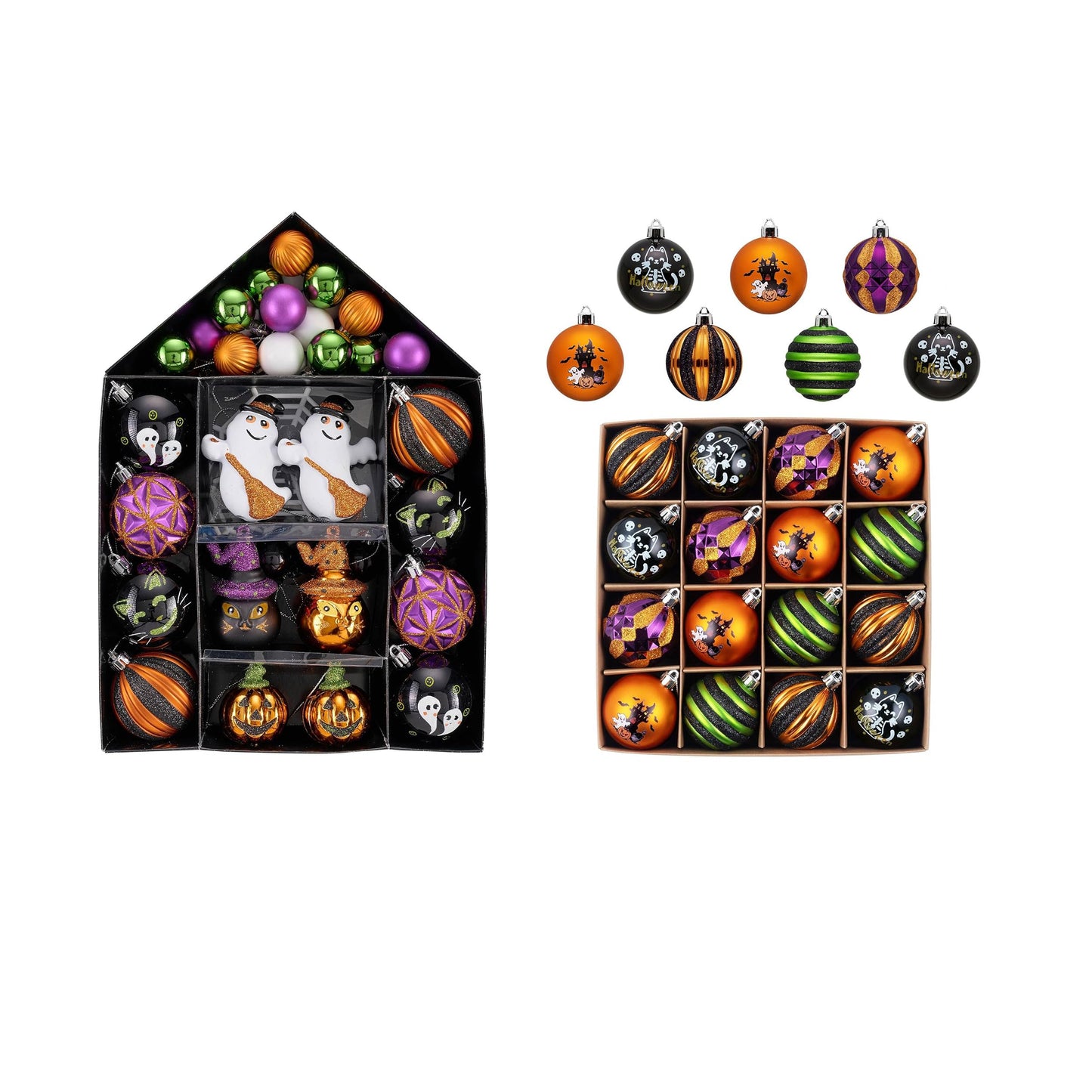 Valery Madelyn Halloween Decorations Value Bundle (2 Items), 40ct & 16ct Halloween Ornaments Tree Decorations for Holiday Party Indoor Home Decor