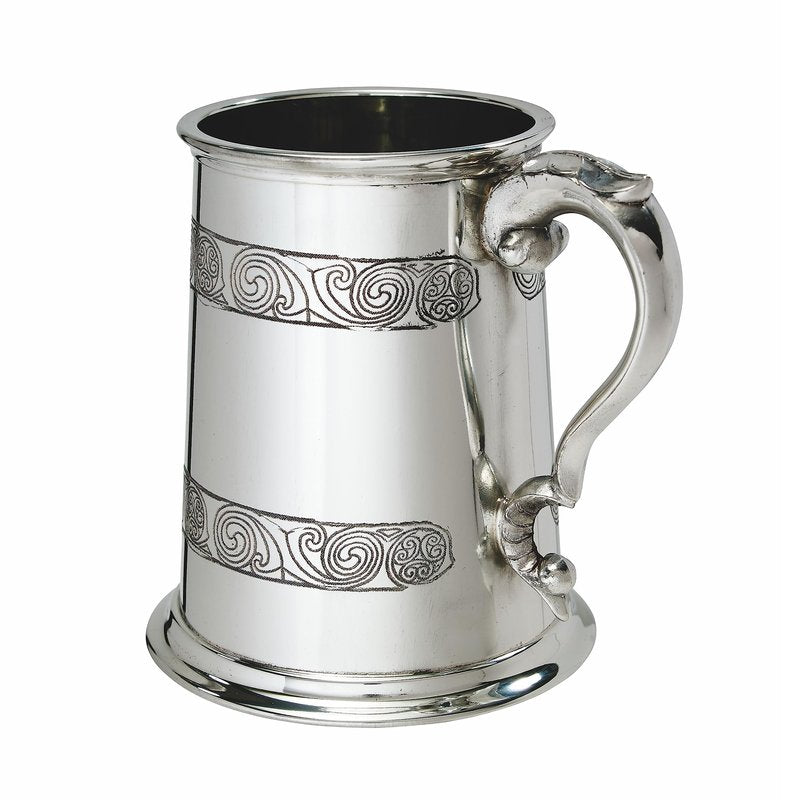 Wentworth Pewter Kells 1 pint pewter Tankard (Book of Kells Tankard)