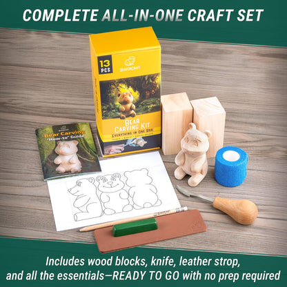 BeaverCraft Wood Carving Kit for Beginners DIY 05 - Whittling Kit with Wood Carving Knife & Basswood Blocks - Hobby Craft for Adults and Teens - Whittling Tools Set for Carvers