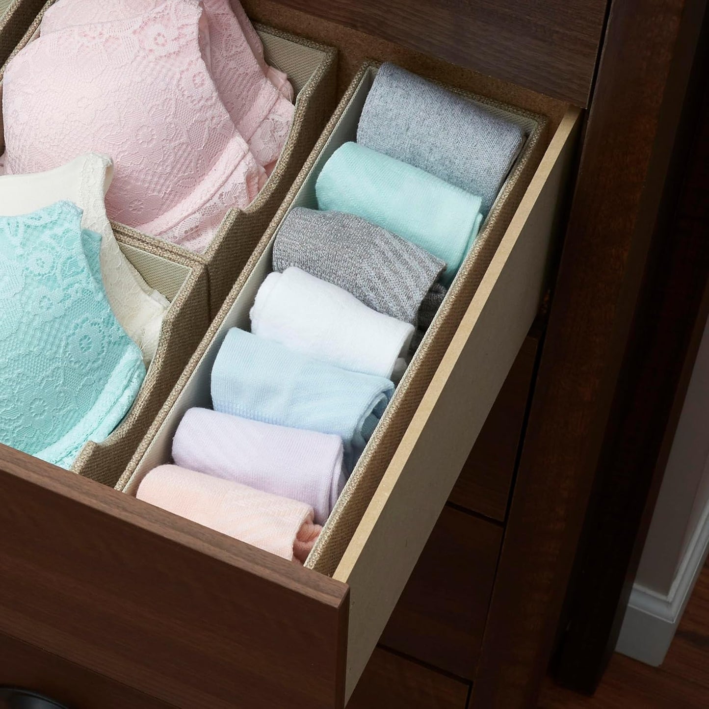 Household Essentials Brown 720-1 Deep Drawer Organizer Box for Storage | 12 in x 4 in x 3.13