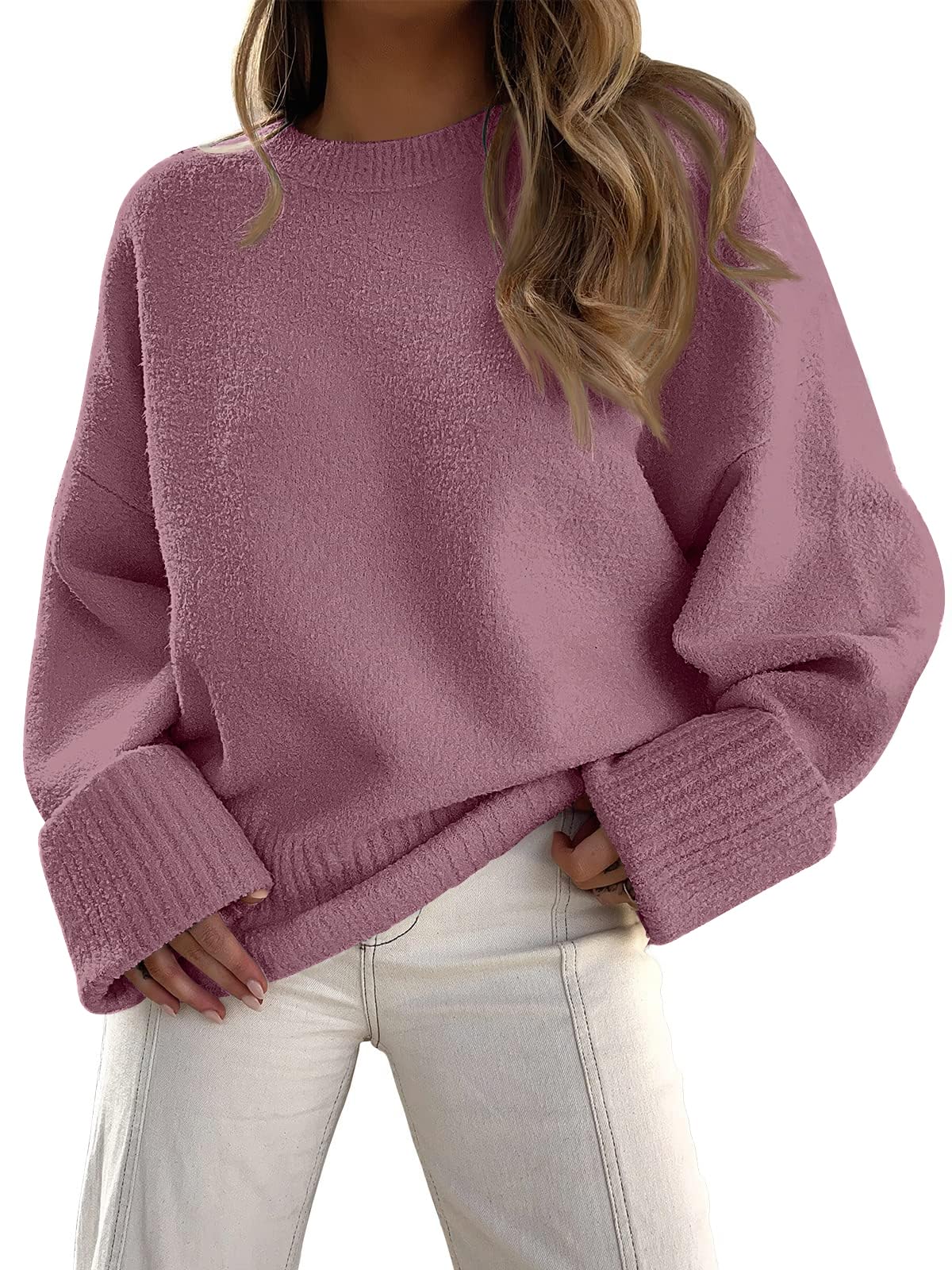 LILLUSORY Women's Oversized Sweaters Fuzzy Chunky Warm Pullover Sweater