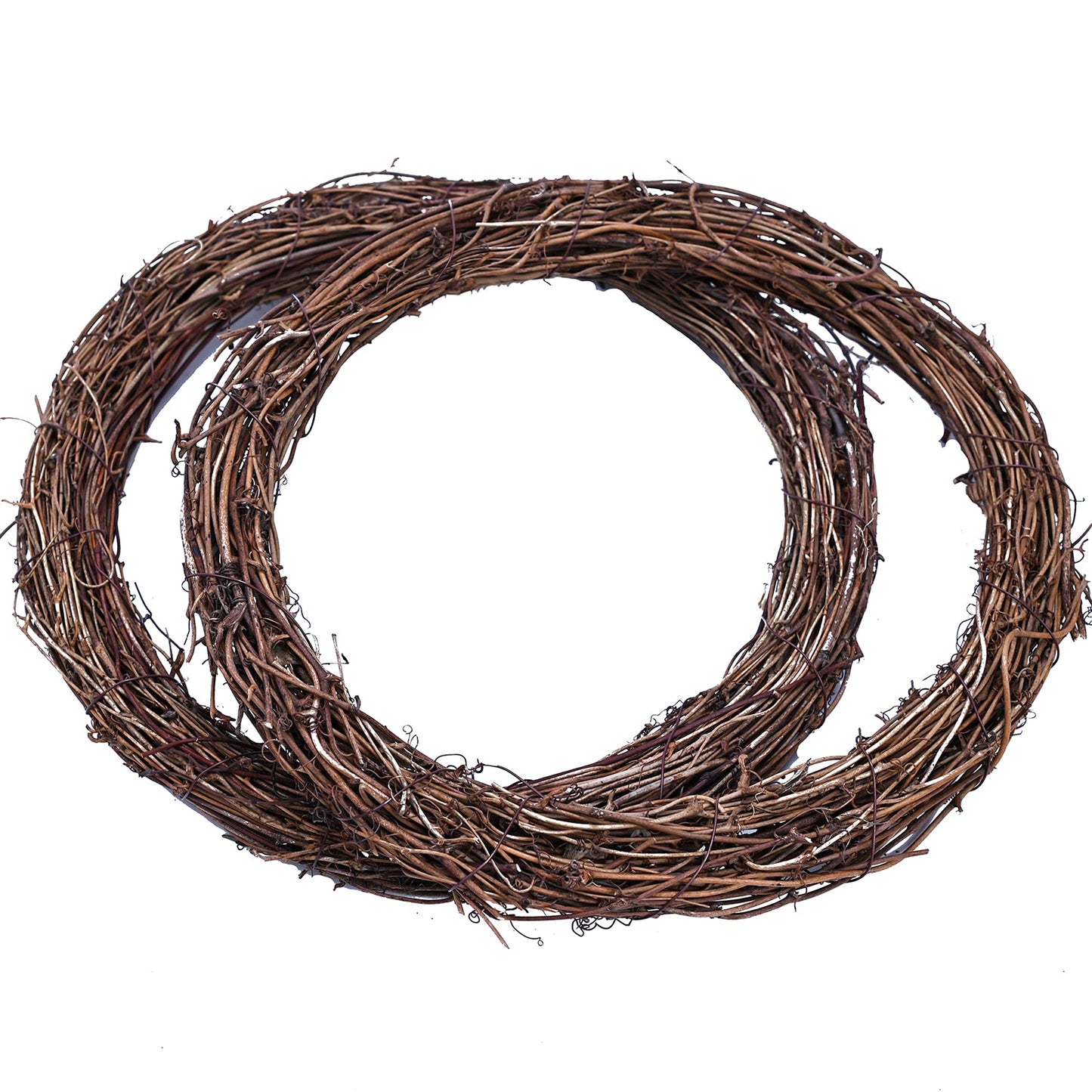 Byher Grapevine Wreath, 2 PCS 12 Inch Natural Vine Wreath for Crafts (Wreath Frame)