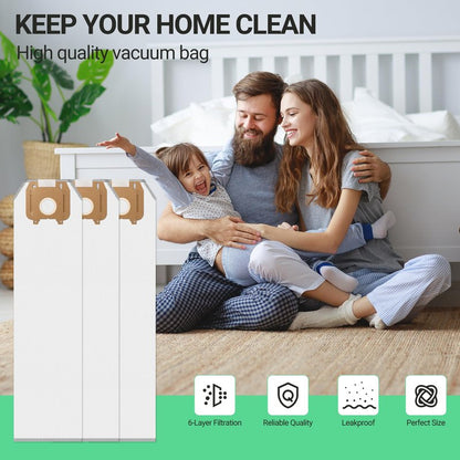 6 Pack Type LW HEPA Vacuum Cleaner Bags Compatible with Oreck Magnesium Upright Vacuum, Part # LWPK6OH LWPK25OH, LWPK3OH, Odor Fighting vavuum cleaner bags by PETOX, White