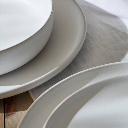Porto by Stone Lain Macchio 24-Piece Premium Kitchen & Dining Dinnerware Set Stoneware, White Matte, Crafted in Portugal, Dishwasher and Microwave Safe Scratch-Resistant Dish Set for 8