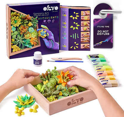 Art Kit Energy | Succulents Art Set 3D for Home Wall Decor | Craft Kits for Adults and Teen | Craft Box with Modeling Clay for Succulents | Hobby Kits Succulent DIY Kits