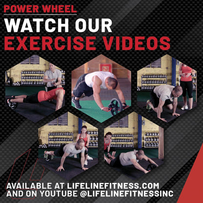 Lifeline Power Wheel for Full Body Functional Fitness - Strengthen Abs, Core, Lower & Upper Body with Foot Straps