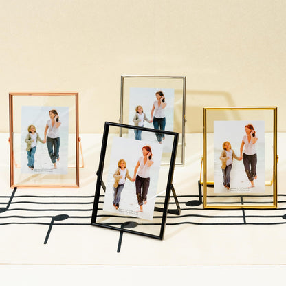 Calculs Rose Gold Floating Frame Vertical Shelf Picture Frame Tabletop Rose Gold Sign Photobooth Place Card/Menu Holder for Wedding, Party, Ceremony or Home Décor