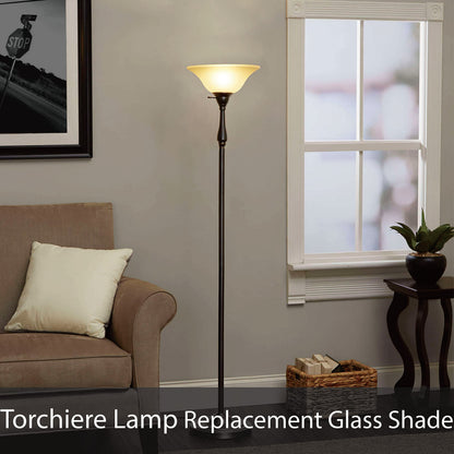 Aspen Creative 25308-60-1, Clear Glass Shade for Medium Base Socket Torchiere Lamp, Swag Lamp, Pendant, Island Fixture, 11-7/8" Diameter x 5-3/4" Height