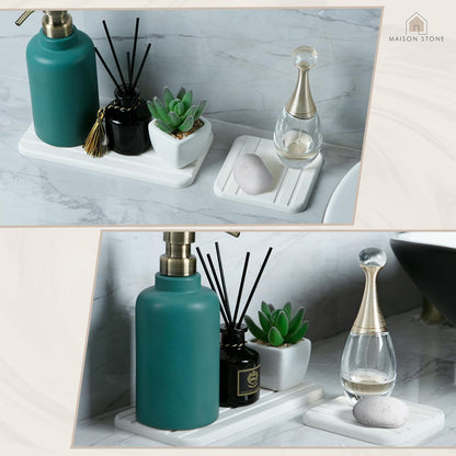 Multipurpose Bathroom Tray with Bonus Vanity Tray, Absorbent Countertop Tray for Perfume, Soap, and Kitchen Use