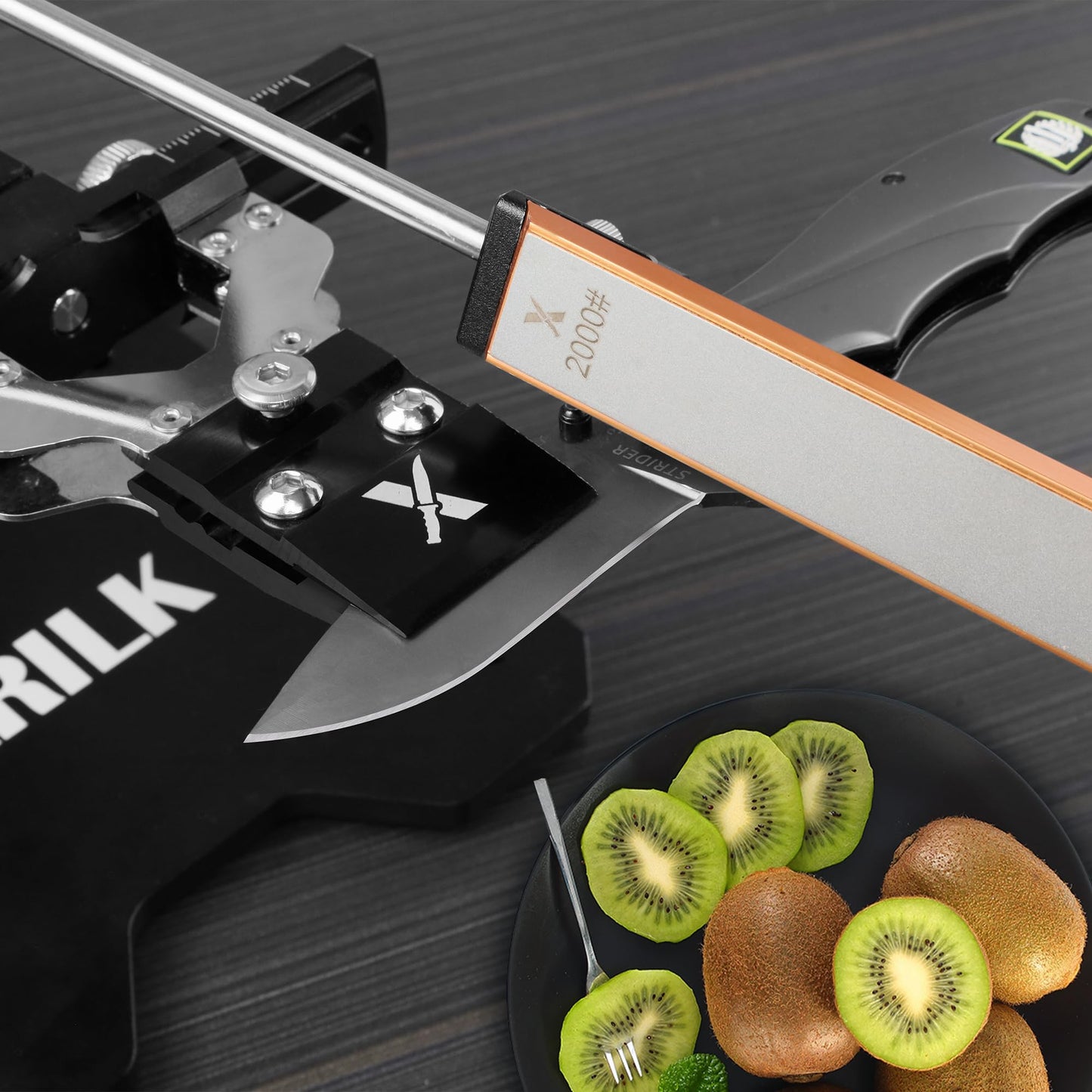 XARILK 6 PCS Diamond Knife Sharpening Stones Set with Aluminum Base 6.2×0.9", Diamond Plates Kit for XARILK type Sharpeners System, 180# 400# 800# 1500# 2000# 3000# Grit